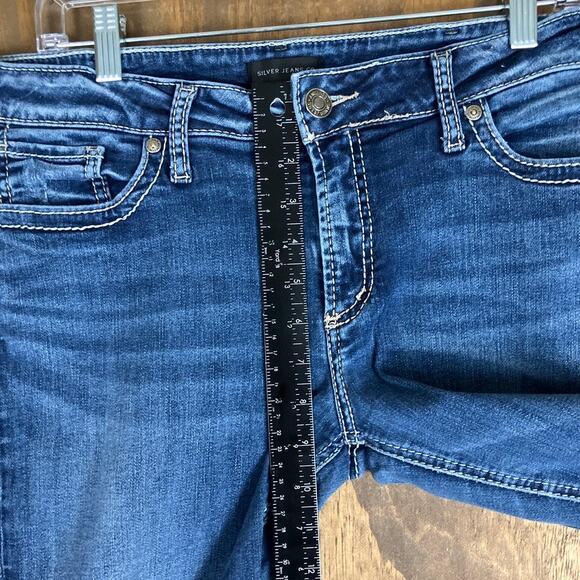 Silver Womens Jeans Blue Denim Mid Rise Suki Skinny Stretch 33x29 - Picture 8 of 12